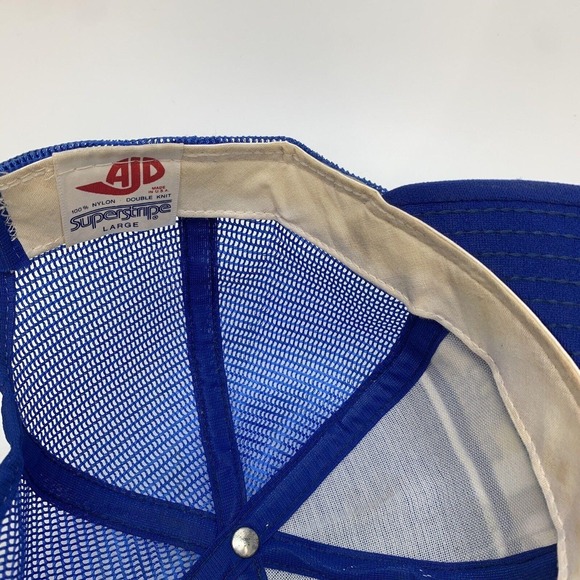 Vintage Kansas City Royals Mesh Back Trucker Snapback Hat Superstripe Large USA - Picture 14 of 15